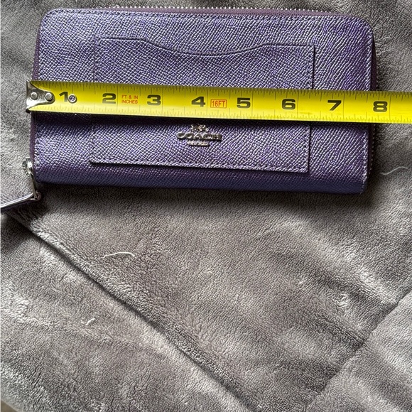 Coach Metallic Purple Zip Wallet - Picture 7 of 8